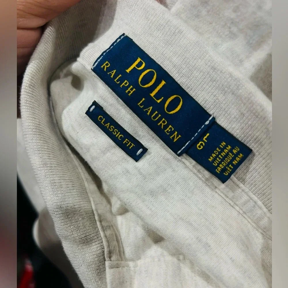 L Ralph Lauren Mens Polo Classic Fit Polo, American Heather size L